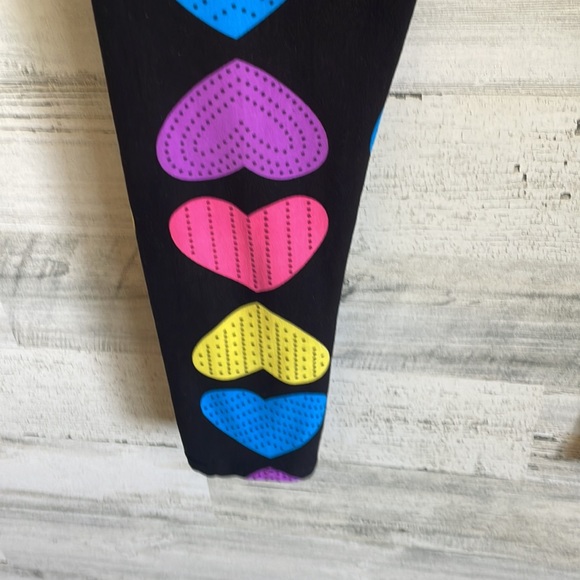 Adorable Colorful Heart Neon Love Leggings One Size - Picture 8 of 14